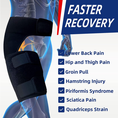 Hip Support For Sciatica Pain Relief, Thigh Compression Sleeve, Adjustable Sacroiliac Belt For Si Joint, Sciatic Nerve, Hip Replacement, Hi_M 2