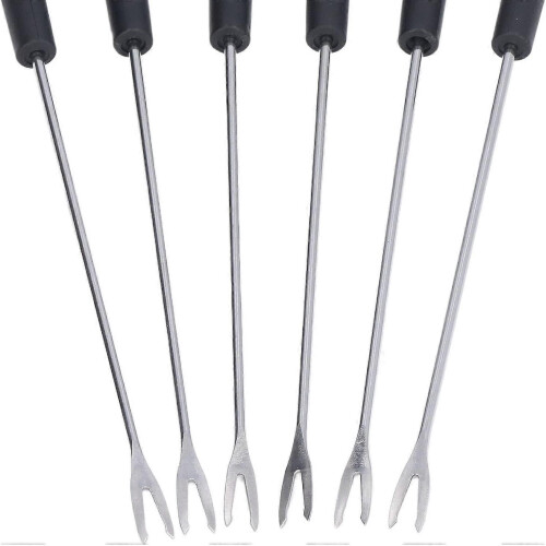 Σετ πιρουνιών για φοντί, 6 τεμάχια από ανοξείδωτο ατσάλι, μακριά πιρούνια γι 2