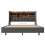 Grey Linen Floating King Bed with LED Lights 7