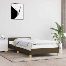 vidaXL sengestel uden madras mørkebrun 90x190 cm stof