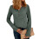 Womens Vintage Knit Tops Babydoll Pullover Button Down-Red M 2
