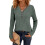 Womens Vintage Knit Tops Babydoll Pullover Button Down-Blue M 3