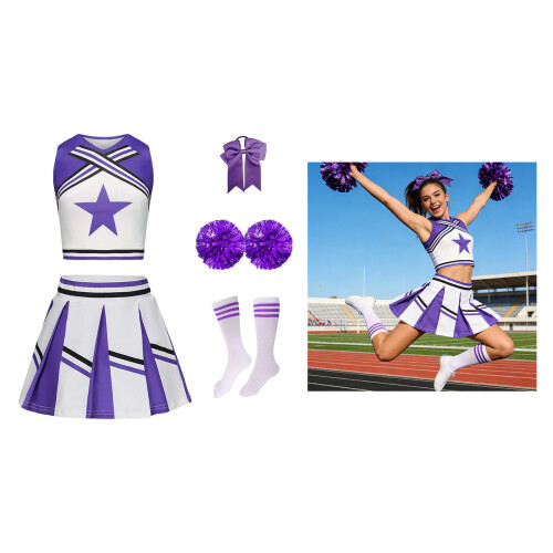 Klassisches Cheerleader-Kleid-Set, gestreift,-Schwarz 130 2