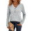 Womens Vintage Knit Tops Babydoll Pullover Button Down-Blue M 7
