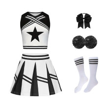 Cheerleader-Auftritte-Outfit-Set, weicher Stoff,-Schwarz 120