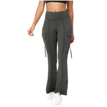 Women's Cargo Pants High Waist Fashion Flared-Dark Grey XXL