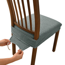 Pack Of 4 Washable Dining Chair Seat Covers Machine-Light Grey
