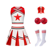 Cheerleader-Tanzbekleidungsset, atmungsaktiver-Rot 130