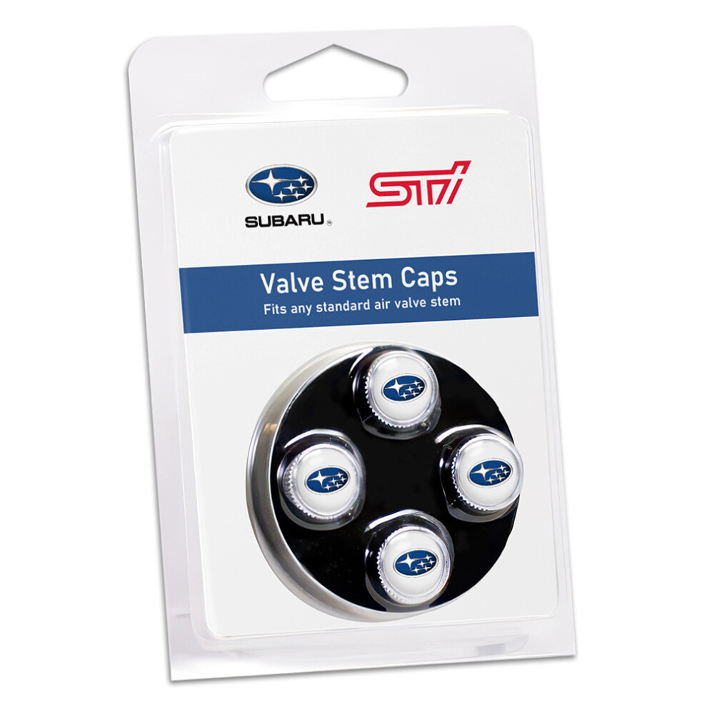 ( - Subaru) 4Pcs Car Tyre Valve Caps Emblem Multi-Fit Car Tire Valve Stem Dust Covers Silver 4069369474453