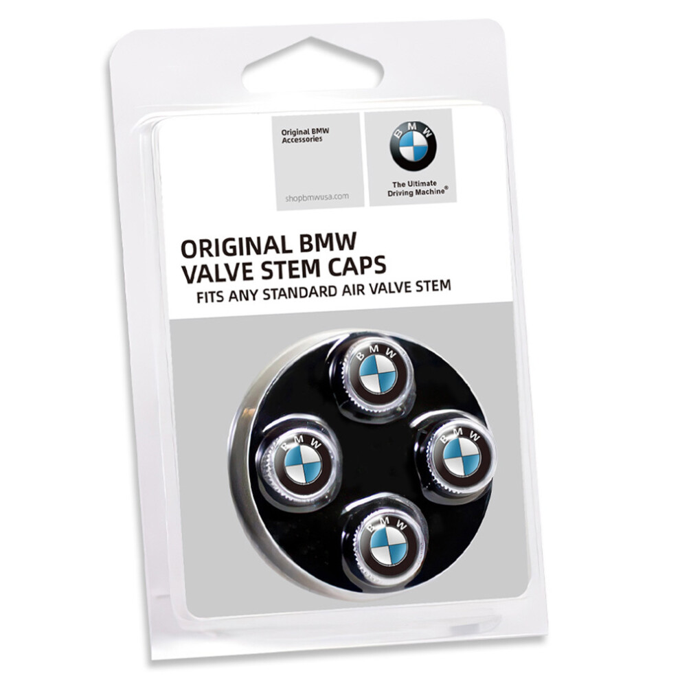 ( - Bmw) 4Pcs Car Tyre Valve Caps Emblem Multi-Fit Car Tire Valve Stem Dust Covers Black 4069369474491