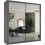 (150cm Grey) Chicago Sliding Double Mirror Door Wardrobe 2