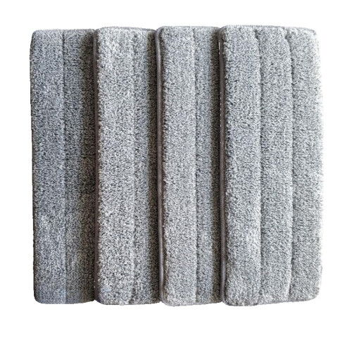 Microfiber Mop Pads 5 Pack Gray, Reusable Flat Mop Replacement Pads 50x11.5cm with Secure Pocket Design