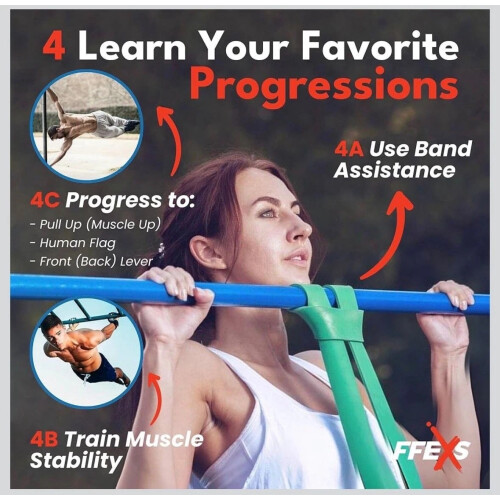 Resistance Band Pull Up Heavy Duty Strength Training Loop Workout Purple 9-22 kg 2