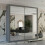 (203cm Grey) Chicago Sliding Double Mirror Door Wardrobe 1