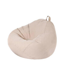 (100x120cm, Off white) Bean Bag Cover Big Cotton Linen Lazy Beanbag Chair Sofa Covers Puff Relax Lounge Couch