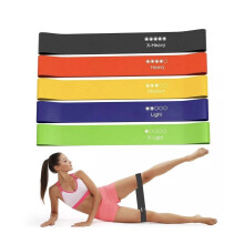 Resistance Bands Exercise Sports Loop Fitness Home Gym Yoga Latex 5s  Pouch