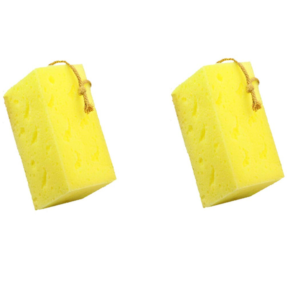 2Pcs Honeycomb Car Wash Sponge Set, Density Soft Absorbent Sponge For Car And Home, Yellow 9330225417187