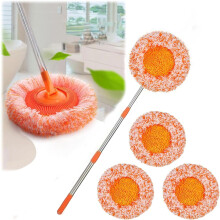 50in Extendable Microfiber Mop with 360 Rotatable Head, Reusable Pads for Floor Wall Window Cleaning (1 Set)