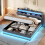 (180cm*200cm) Double Upholstered Ottoman Bed  Frame  with LED USB Storage, No Box Spring Needed(No Mattress) 1