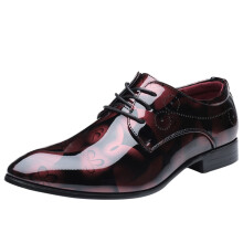 Men's Wine Leather Slip On Shoes Size 10, Cushioned Comfort and NonSlip Sole for Work and Casual