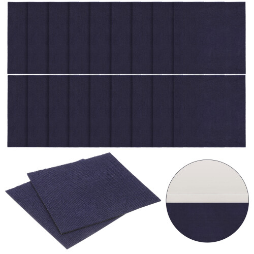20Stk Polyester Teppichquadrate Dunkelblau Selbstklebend Für Wohnräume