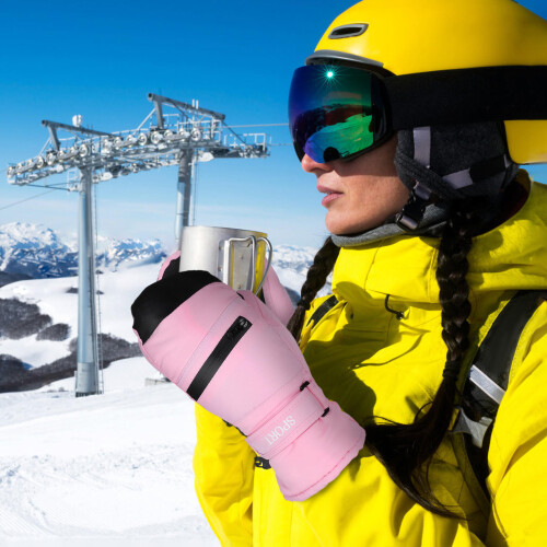 1Paar Rosa Winterhandschuhe Herren Warm Gefüttert 2