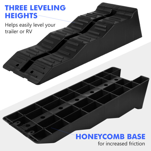 Leveling Blocks For Rv Black 2pcs 22.2x7.9x5.1in 2