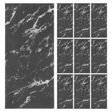 12Pcs Durable Waterproof Black PVC Peel and Stick Marble Wall Panels