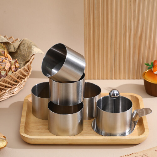 1Set Stainless Steel Ring Mold for Cooking Silver Kitchen Baking Tool 2