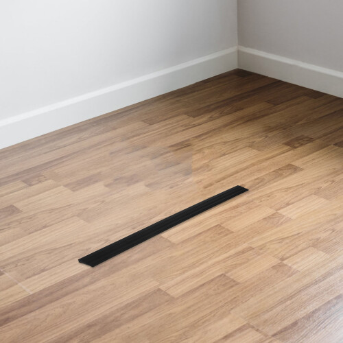 2Pcs PVC Floor Transition Strips Black Ramp Pads for Sweeping Robots 2