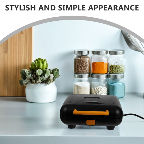 Black Multi-Use Waffle Maker Sandwich Press Aluminum Nonstick 2