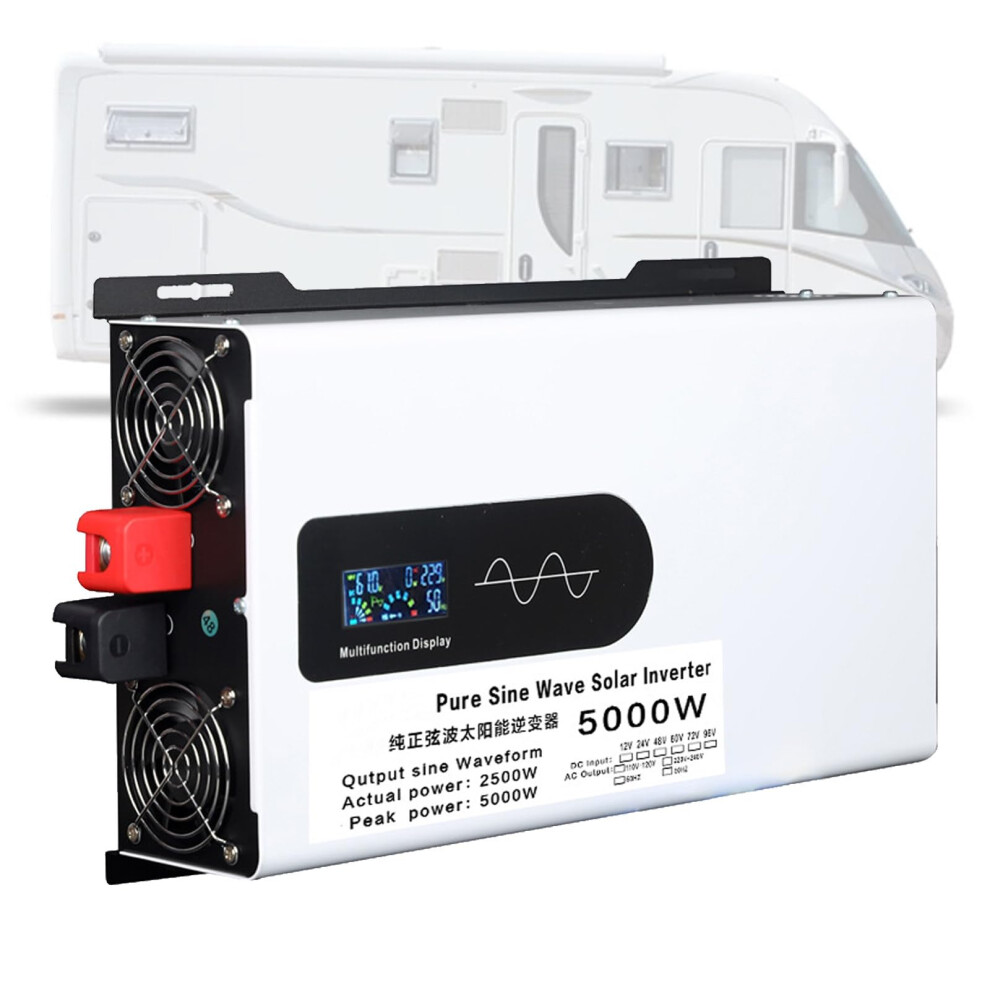 5000W Pure Sine Wave Inverter Dc To Ac Converter For Rv Home Solar, Lcd Display, 72V Offgrid Power 9330225417699