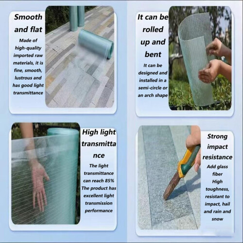 Polycarbonate Roofing Sheet 0.8mm Clear Panel,  Light Transmission UV Resistant, Ideal for Skylights Pergolas 2