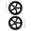 2pcs Solid Rubber Wheelchair Front Wheels, WearResistant Heavy Duty Replacement Caster Set, Black 1