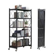 SEVEN COMFORT Étagère de rangement pliable à 5 étages en métal avec roulettes - 100 kg - Pour cuisine, salle de bain, salon,Blanc