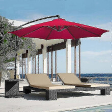 (2m 6bones, red) 3m Round Garden Parasol Umbrella Outdoor Patio Sun Shade Canopy 3m 6/8x Arm