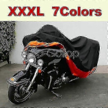 (Black, XXXL) Motorcycle Cover For Harley Road King, Electra Glide, Street Glide Tourings, Honda Goldwing, Yamaha Royal Star Venture - Xxxl Size