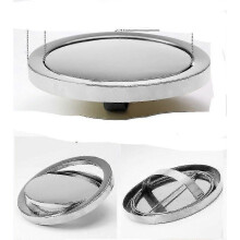 (24CM Polished Top) Stainless Steel- Flush Recessed Balance, Swing Flap Lid Cover, Trash Bin