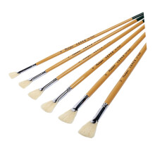6 Pcs Fan Paint Brushes Natural Weasel Hair for Acrylic Oil Watercolor with Smooth Flow