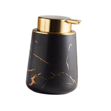 Black Marble Ceramic Lotion Dispenser Bottle, Compact Travel Refillable Soap Pump for MultiPurpose Use