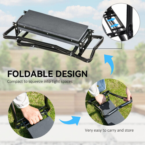 2 In 1 Garden Kneeler Seat Foldable Kneeling Pad Support Bench Stool 2