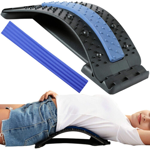 Adjustable Back Stretcher for Pain Relief with Lumbar Support, Multi Level Spine Deck for Sciatica