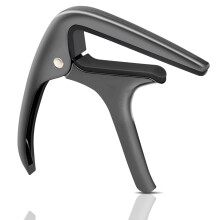 Guitar Capo Gun Black Universal Fit with Anti‑Scratch Silicone Clip for Acoustic and Electric Guitars