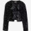 (XL, White) Black Bow Tie-front Sequin Jacket Cardigan Top Short Jacket 3