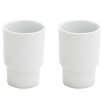 Ceramic Bathroom Tumbler Toothbrush Holder Cup 2 Pack, Easy Clean Modern Minimalist Style