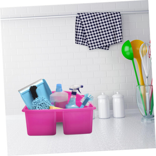 3pcs Plastic Storage Baskets with Compartments, Stable Non‑Slip Base for Home Office Kitchen 1