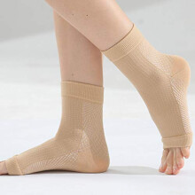 Compression Socks for Women Large Light Yellow – Toeless Pain Relief Socks with Targeted Compression Support and Breathable Stretch Fabric