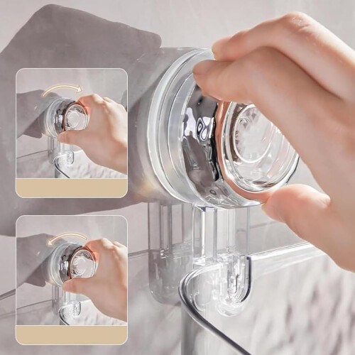 Shower Caddy Suction Cup Bathroom Shelf, NoDrilling Wall Mounted Organizer, Glacier Pattern Grey 2 Pack 1