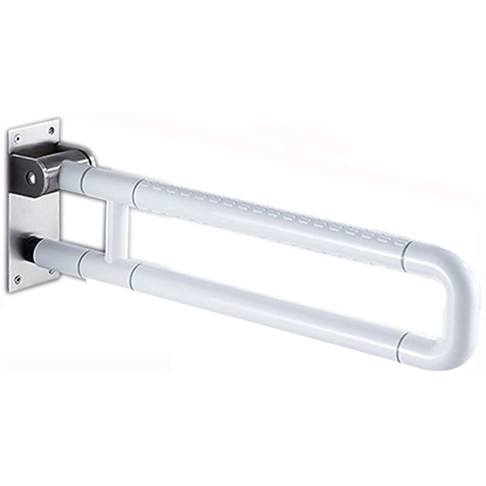 Foldable 304 Stainless Steel Bathroom Grab Bar with AntiSlip Grip, Wall Mounted Safety Rail for Toilet and Shower
