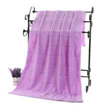 Pack of 2 Large Quick Dry Cotton Bath Towels Violet, Super Soft Absorbent Towels for Home and Gym
